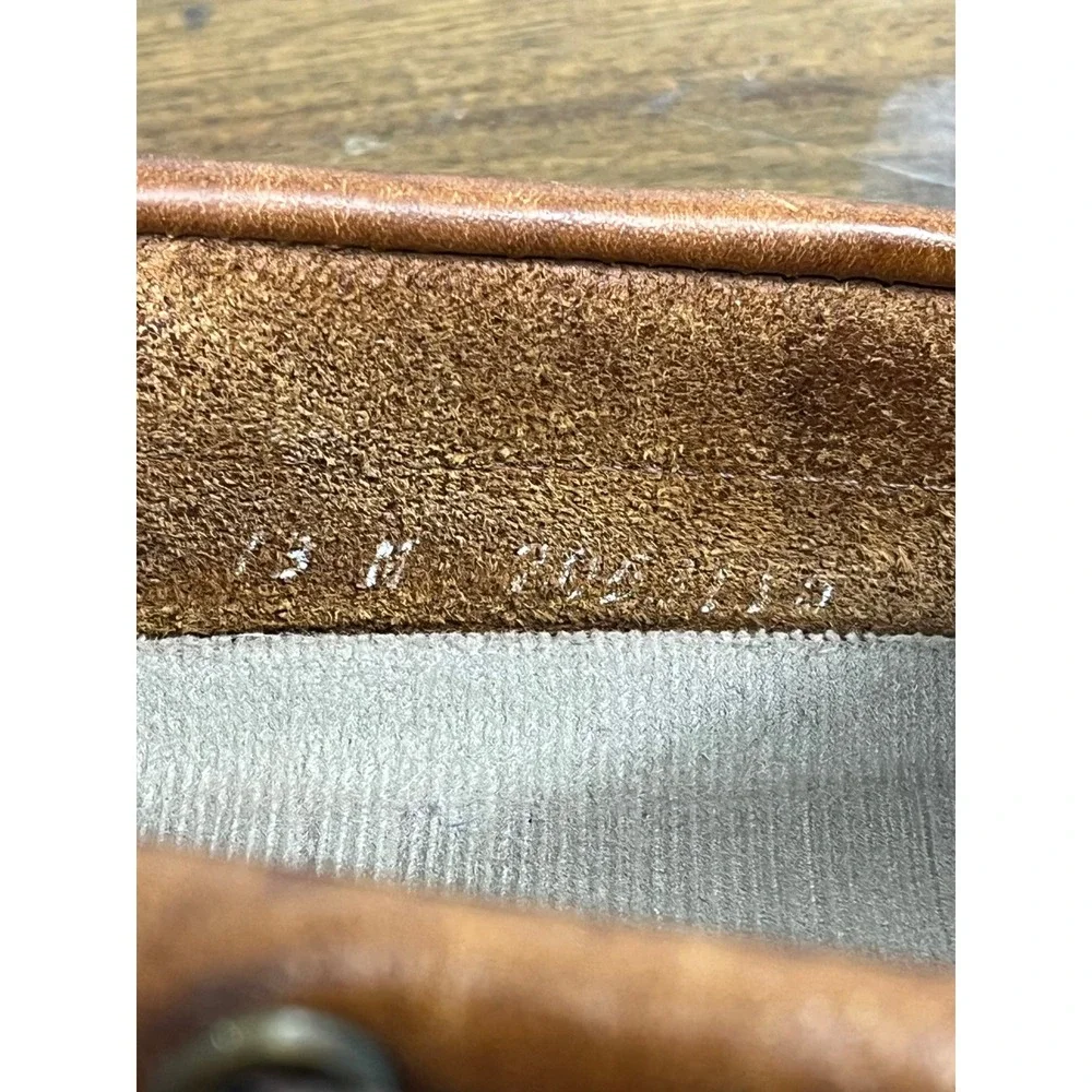 LL Bean Mens Handsewn Camp Mocs Brown Leather Boat Shoes Loafers Slip On